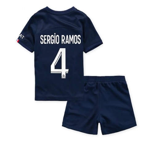 Dres Paris Saint-Germain Sergio Ramos #4 Domaci za djecu 2022-23 Kratak Rukav (+ kratke hlače)